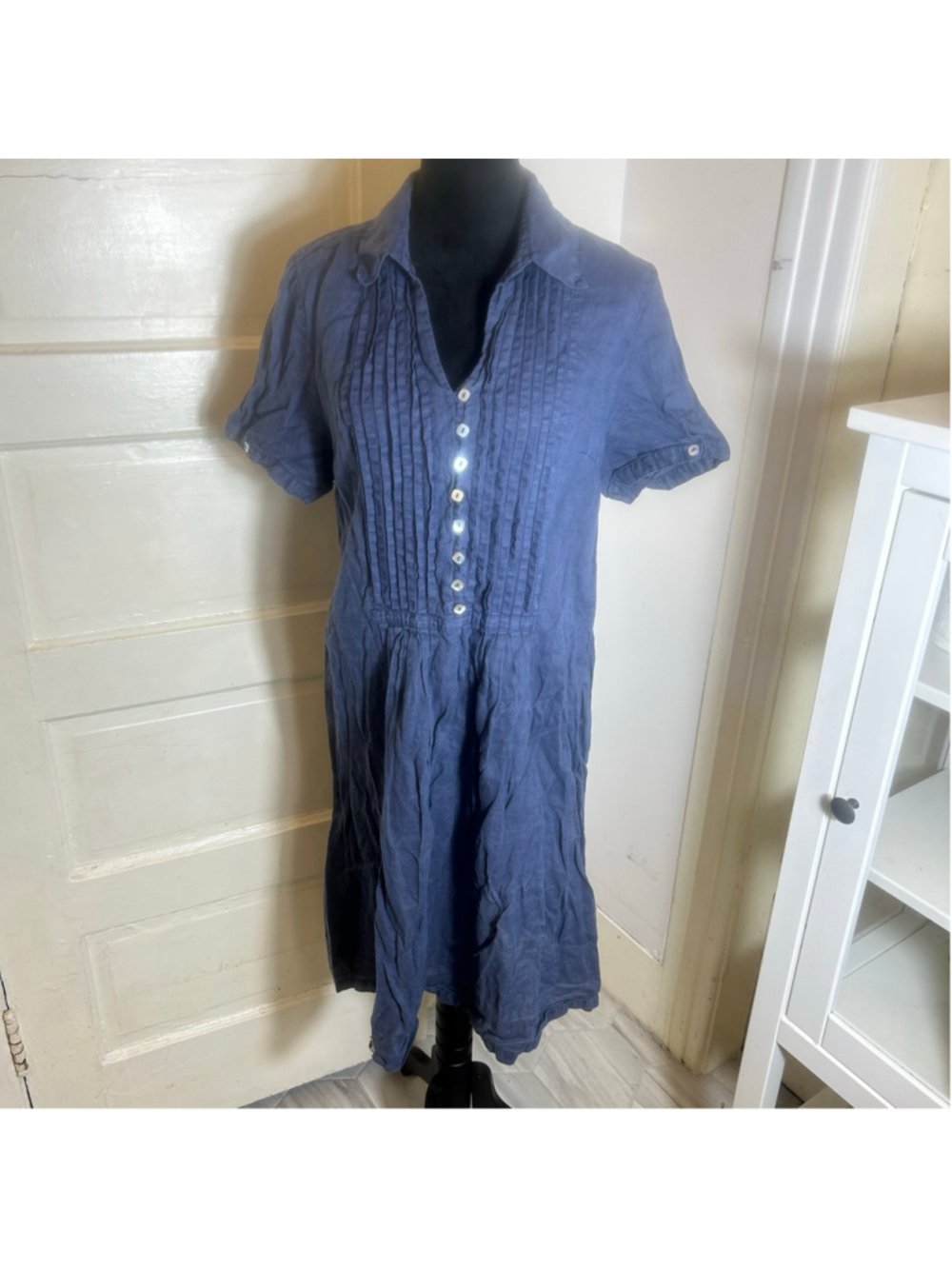 Puro Lino Linen Midi Dress Sleeveless Med Travel Coastal Capsule Lighweight